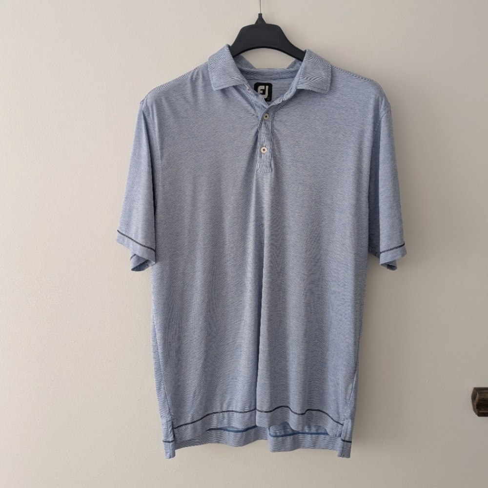 FootJoy Light Blue Striped Golf Polo